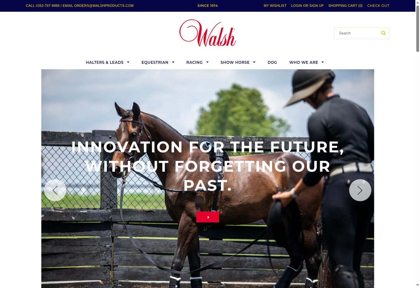 Walsh Products homepage